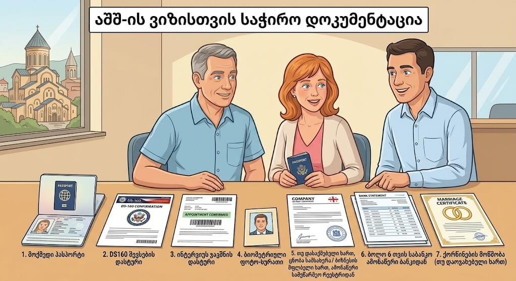 ამერიკის ვიზისთვის საჭირო დოკუმენტაცია
